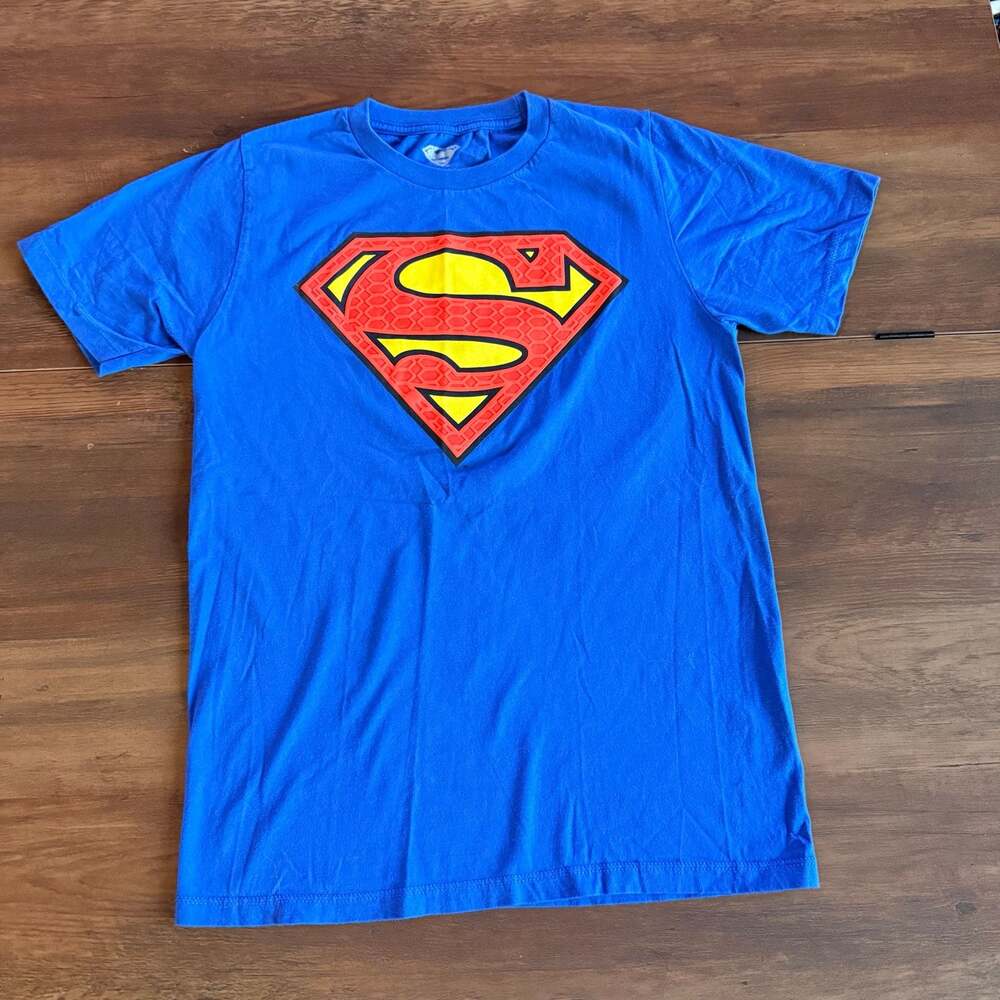 Superman DC Comics Logo Blue T-Shirt XL 14/16